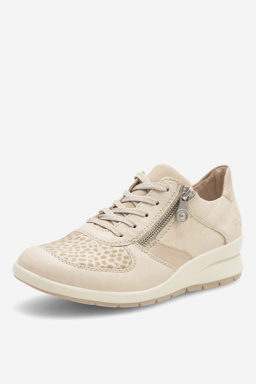 Sneakersy skórzane na koturnie