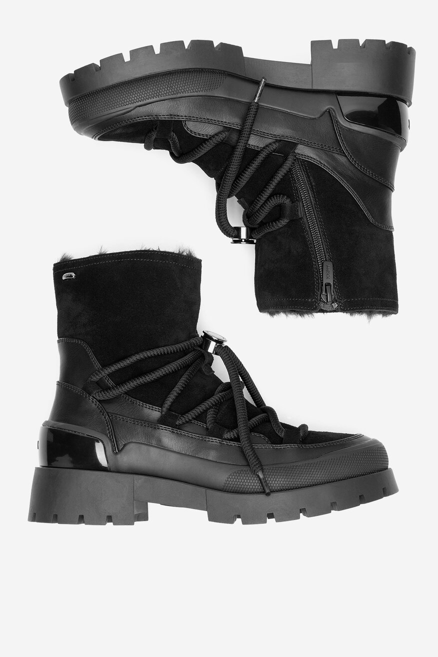 Botki skórzane ocieplane