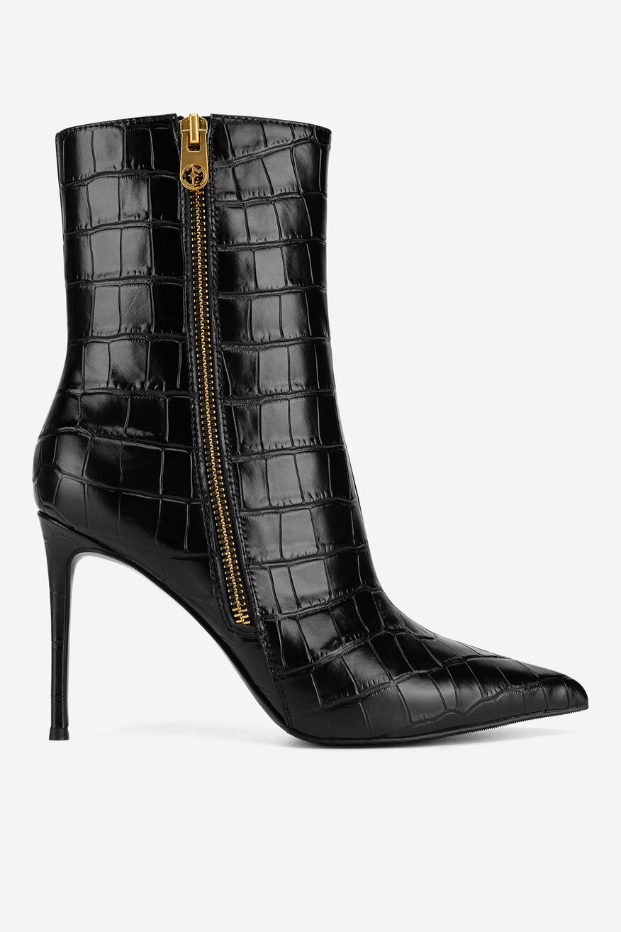 Botki skórzane na szpilce