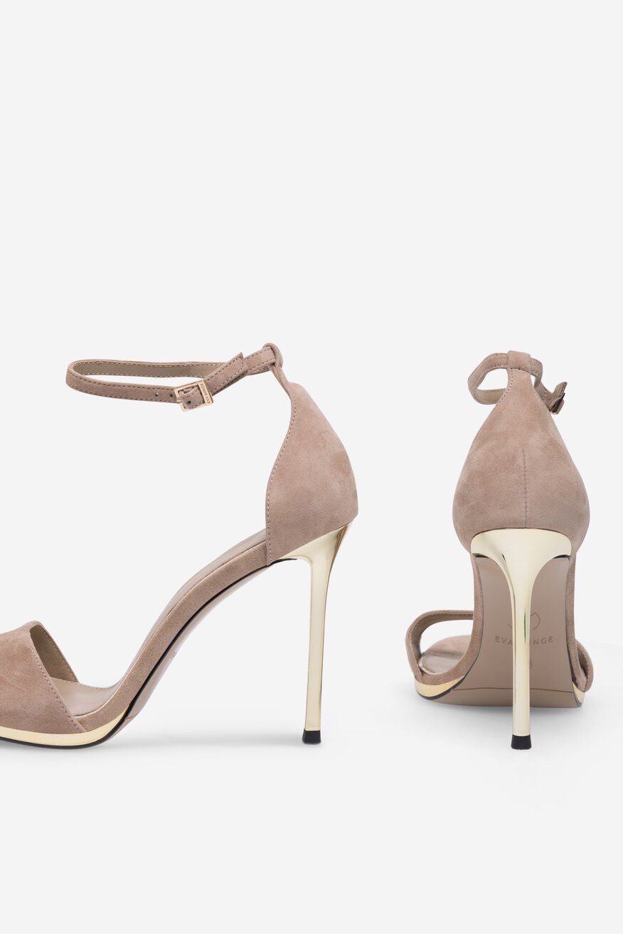 Sandały skórzane na szpilce