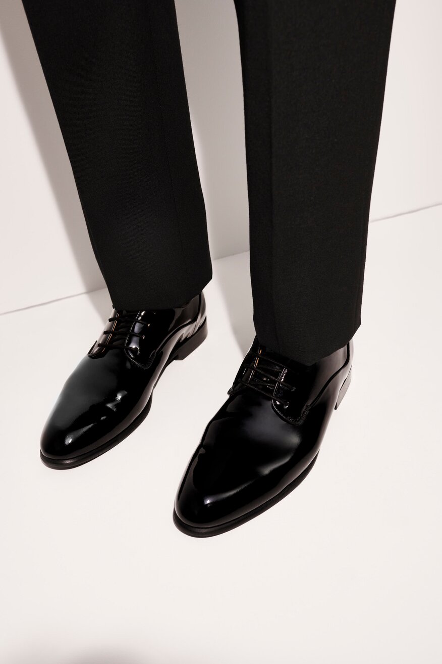 Półbuty skórzane lakierowane