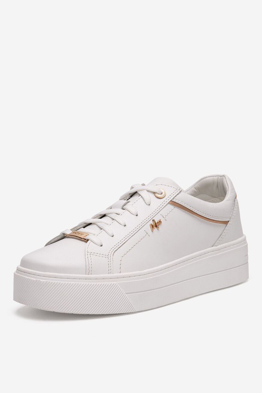 Sneakersy skórzane na platformie