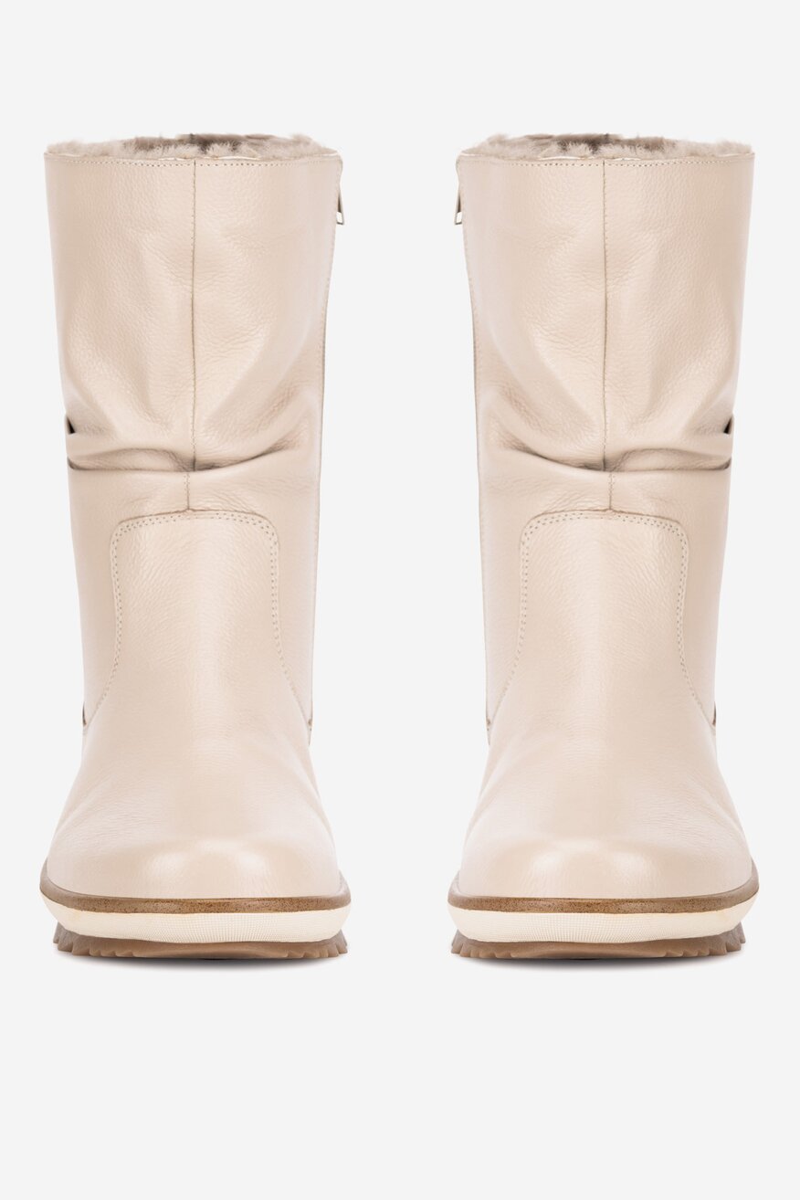 Botki skórzane ocieplane