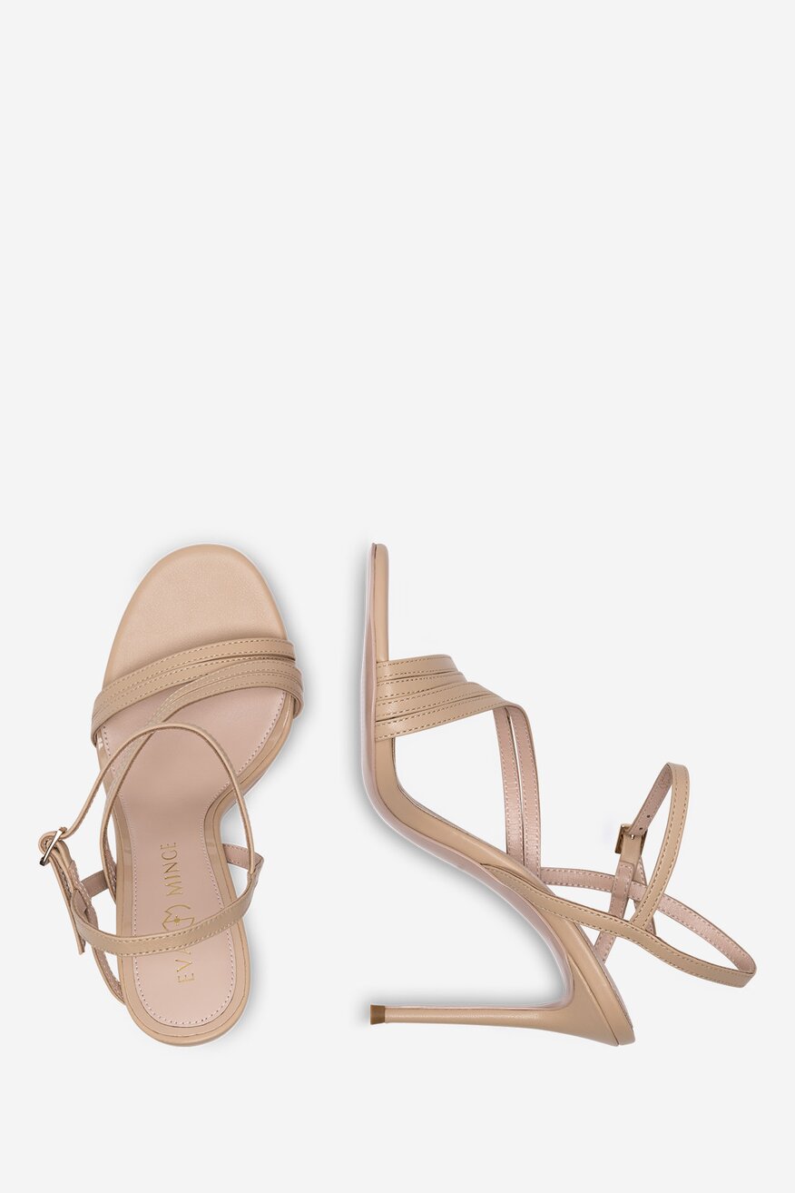 Sandały skórzane na szpilce