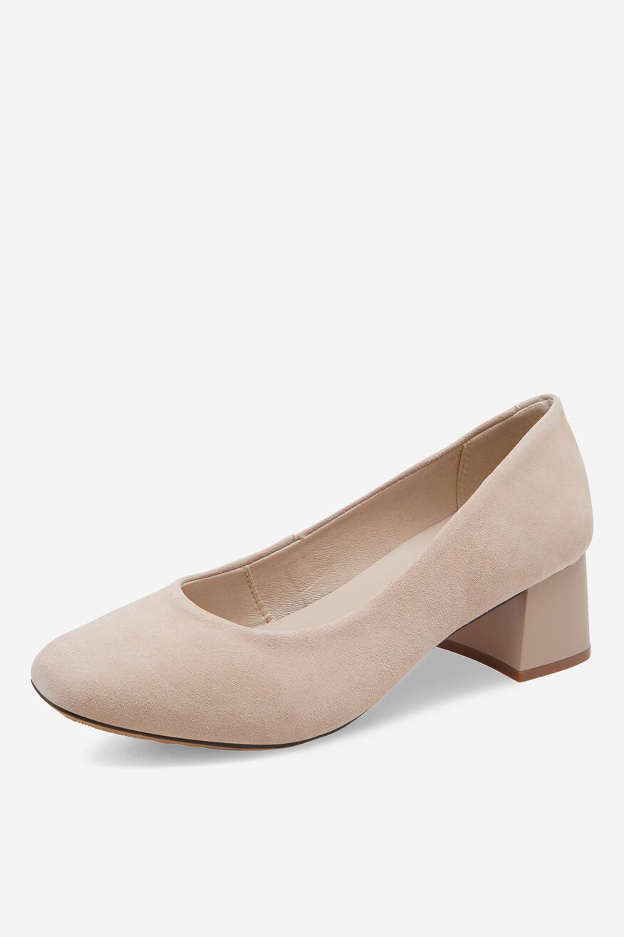 Czółenka skórzane na słupku