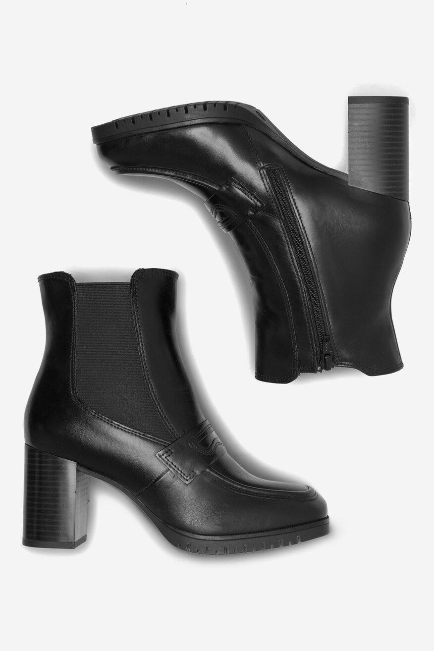 Botki skórzane na słupku