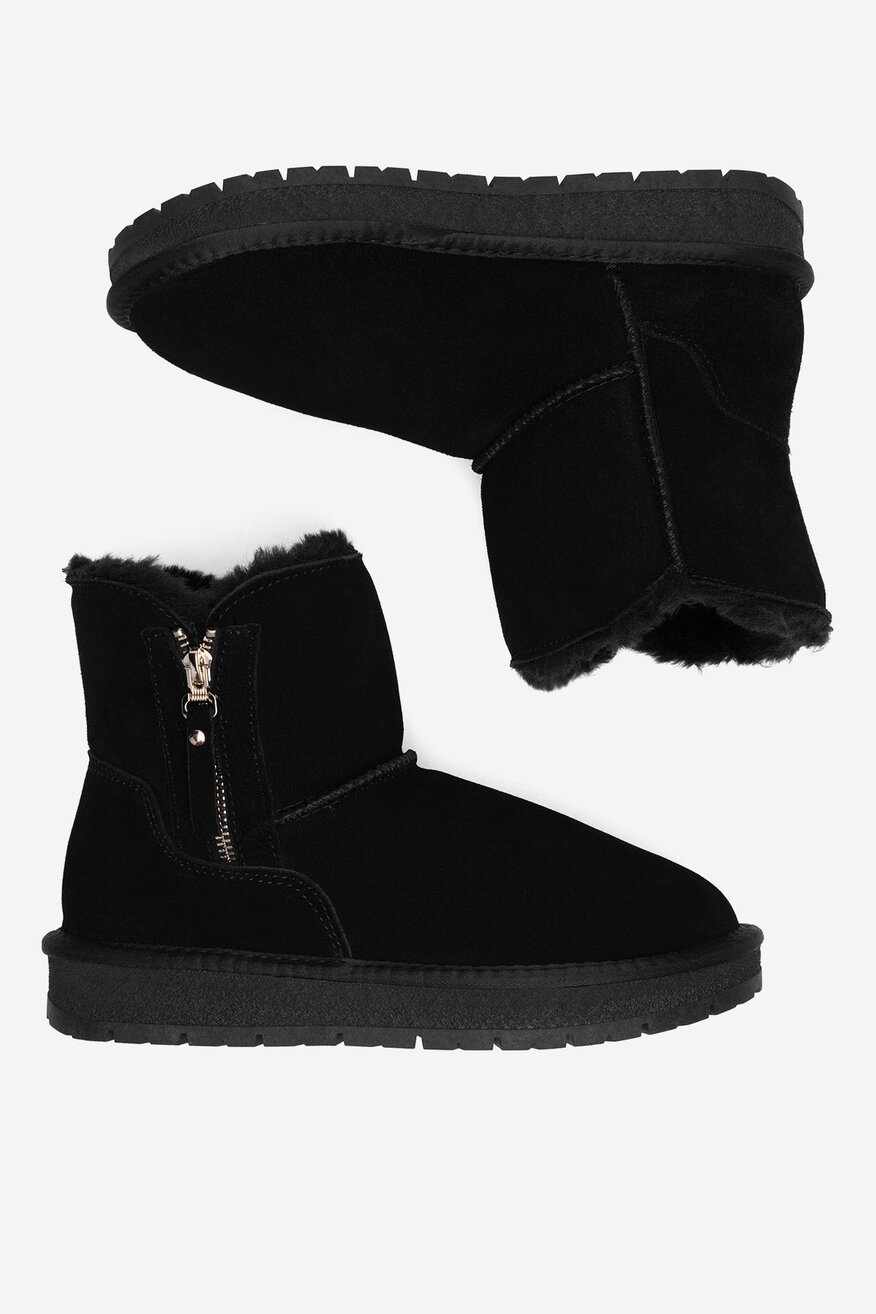 Botki skórzane ocieplane