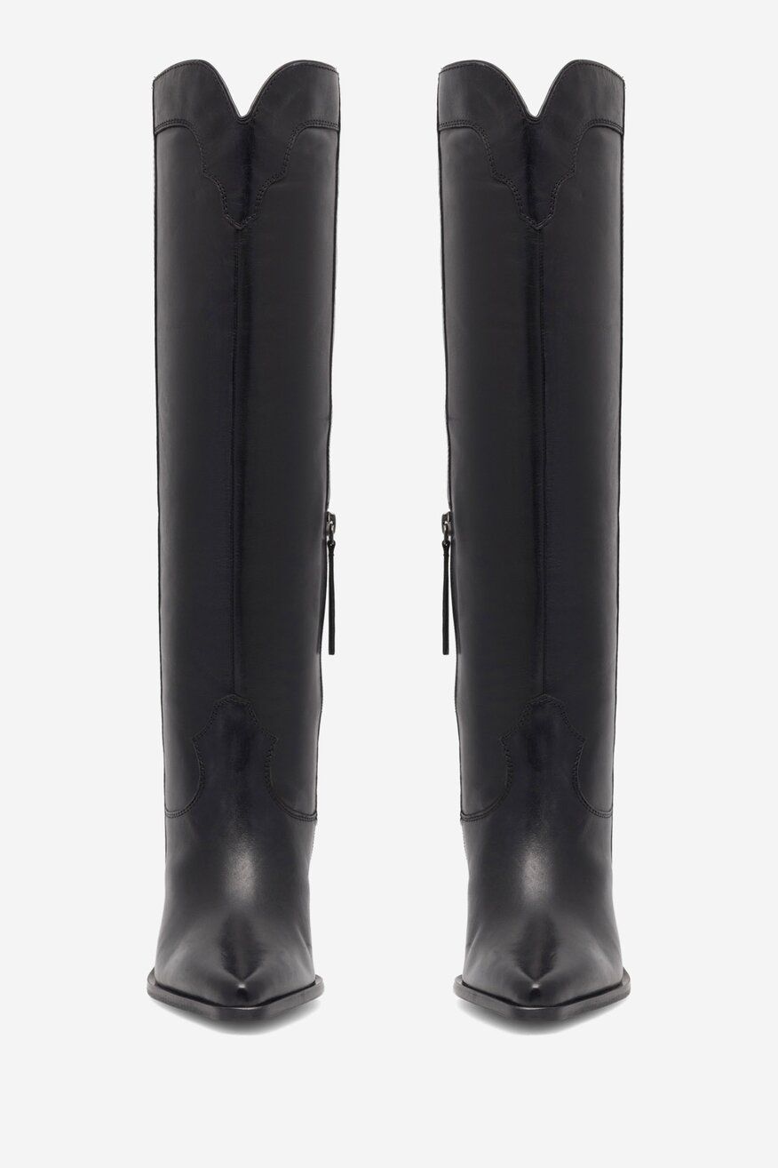 Kowbojki skórzane wysokie