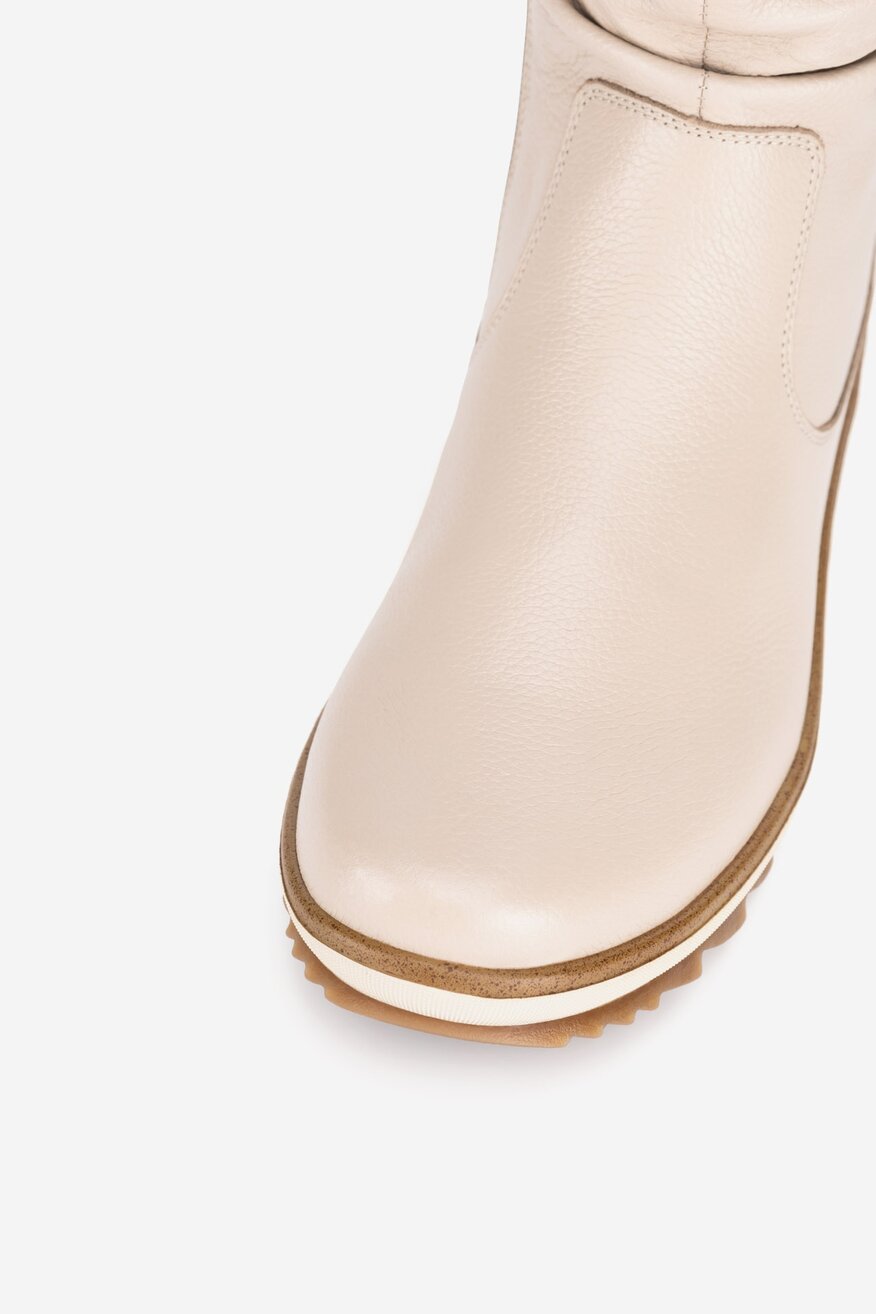 Botki skórzane ocieplane