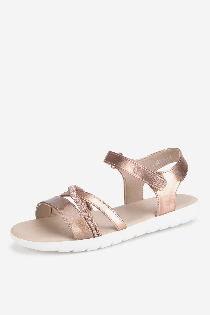 Sandały płaskie na rzepy