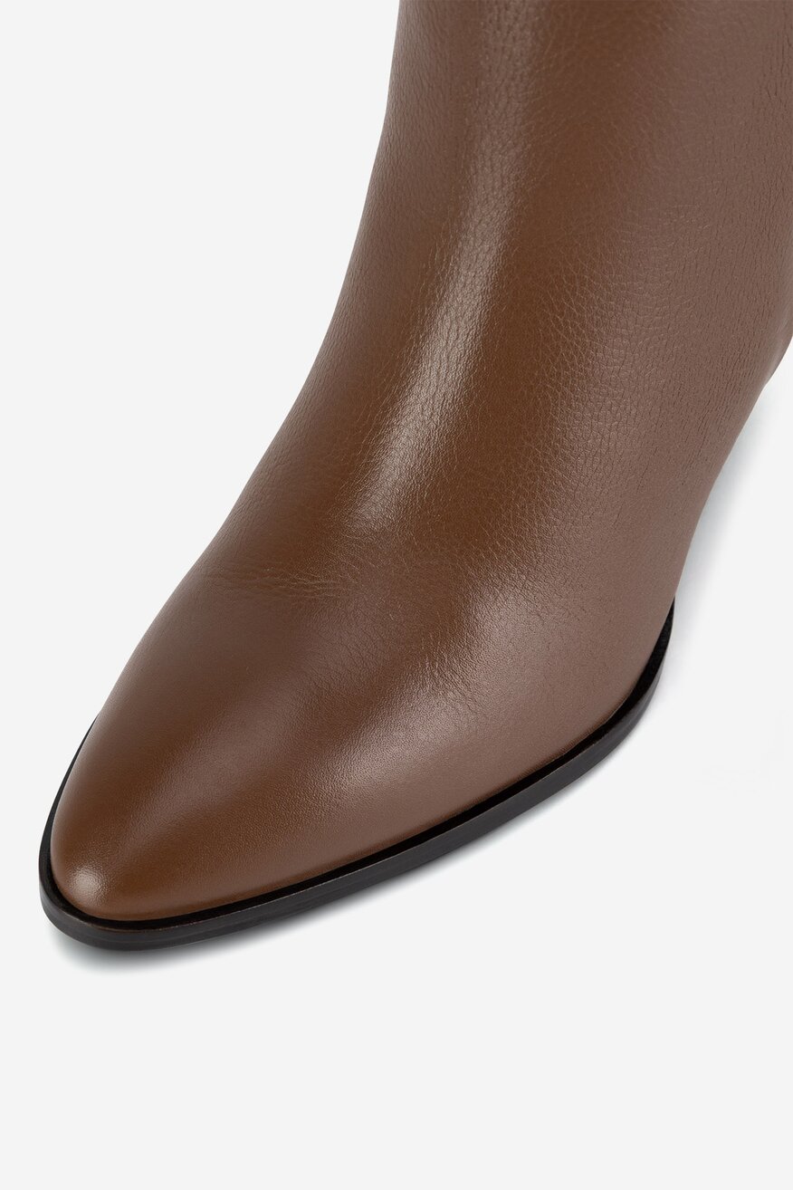 Botki skórzane na słupku