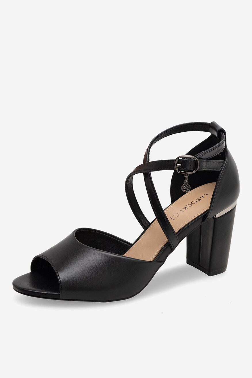 Sandały skórzane na słupku