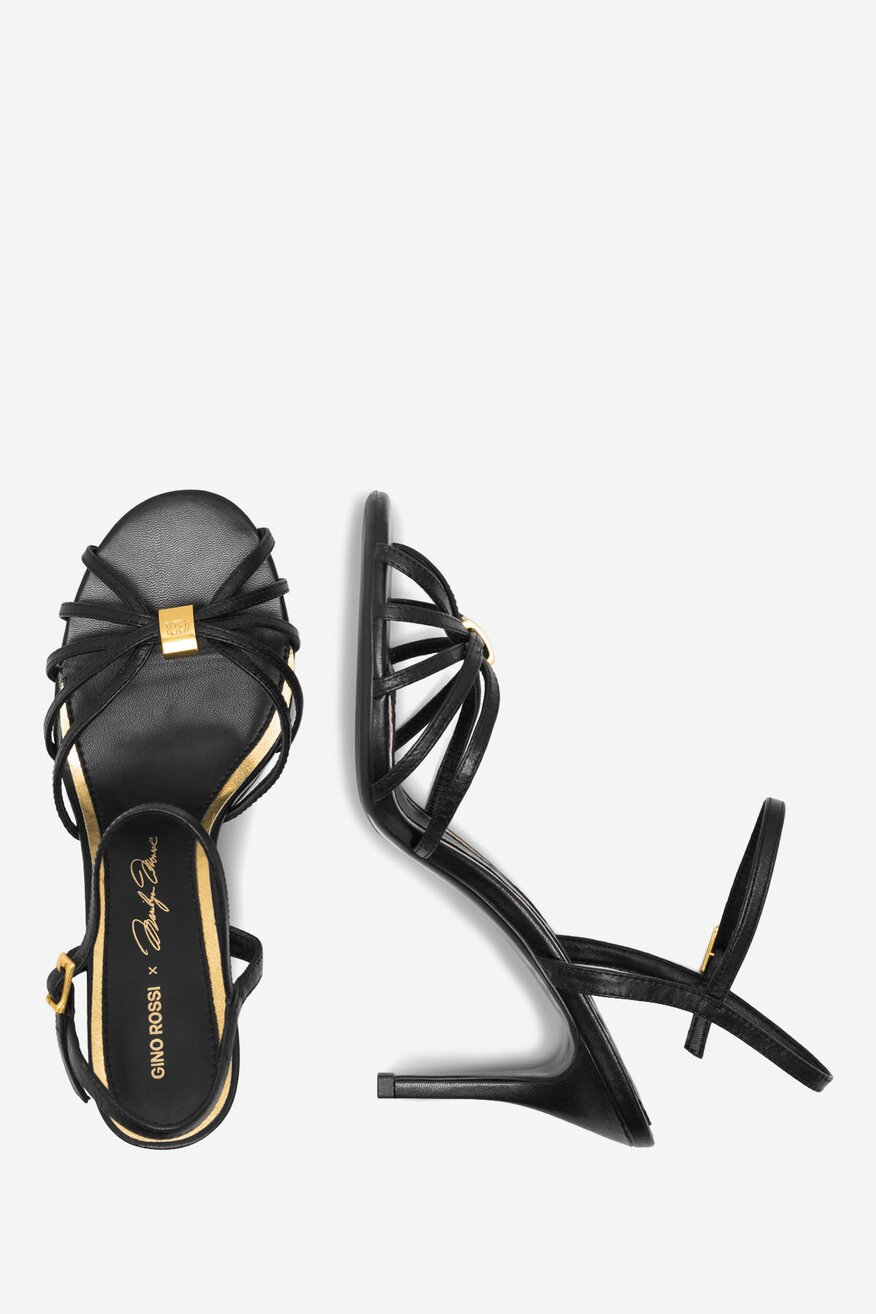 Sandały skórzane na szpilce