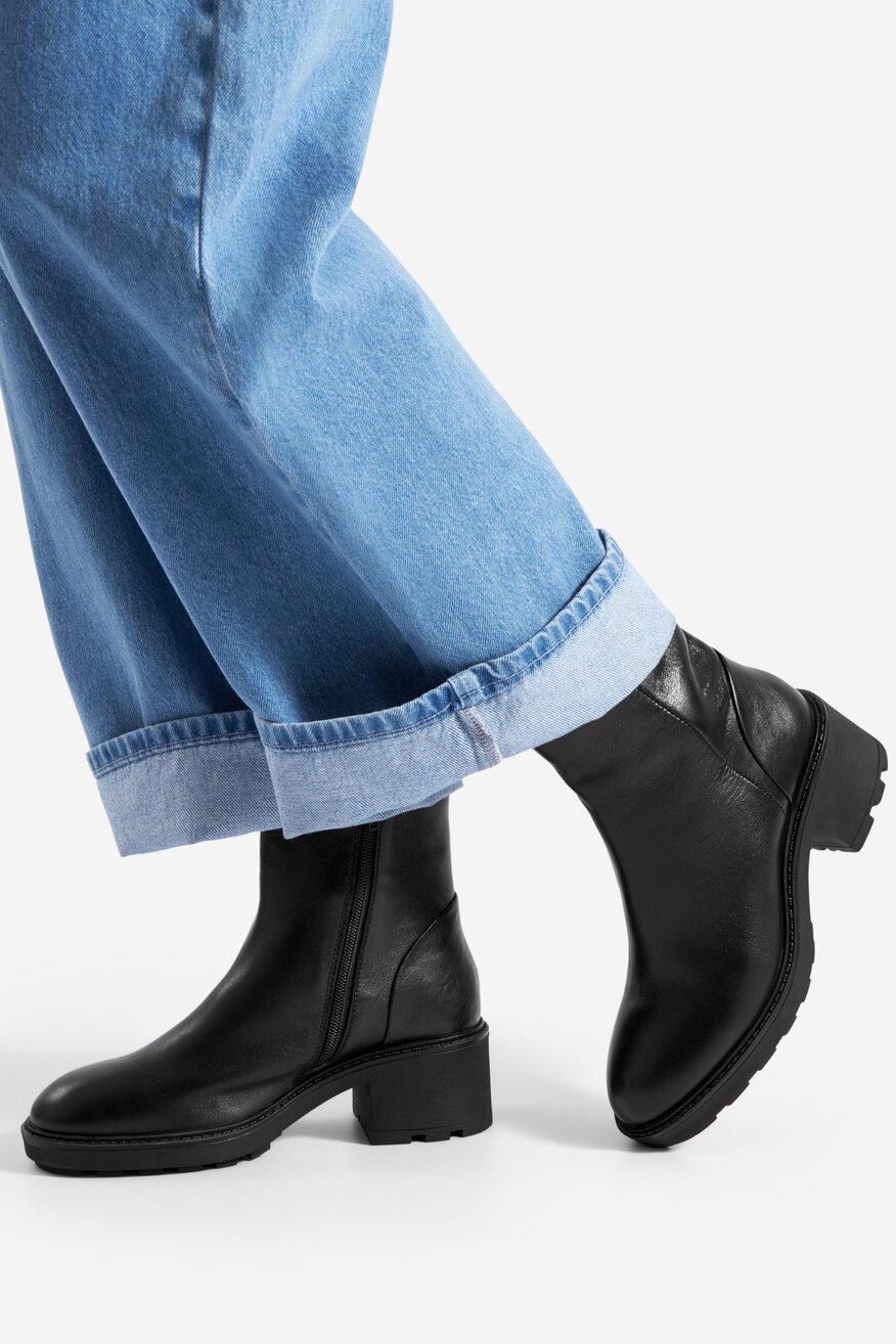 Botki skórzane ocieplane