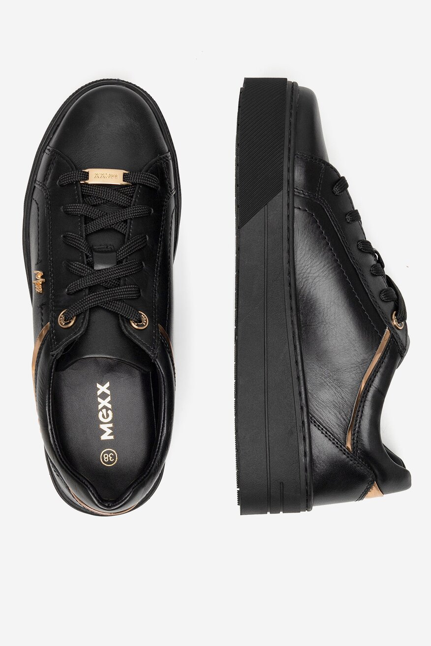 Sneakersy skórzane na platformie