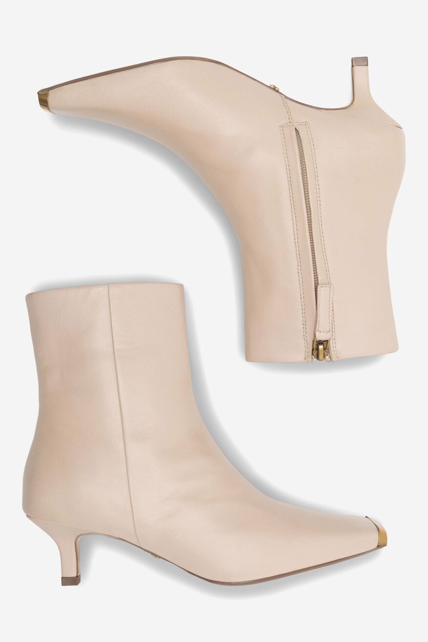 Botki skórzane na obcasie