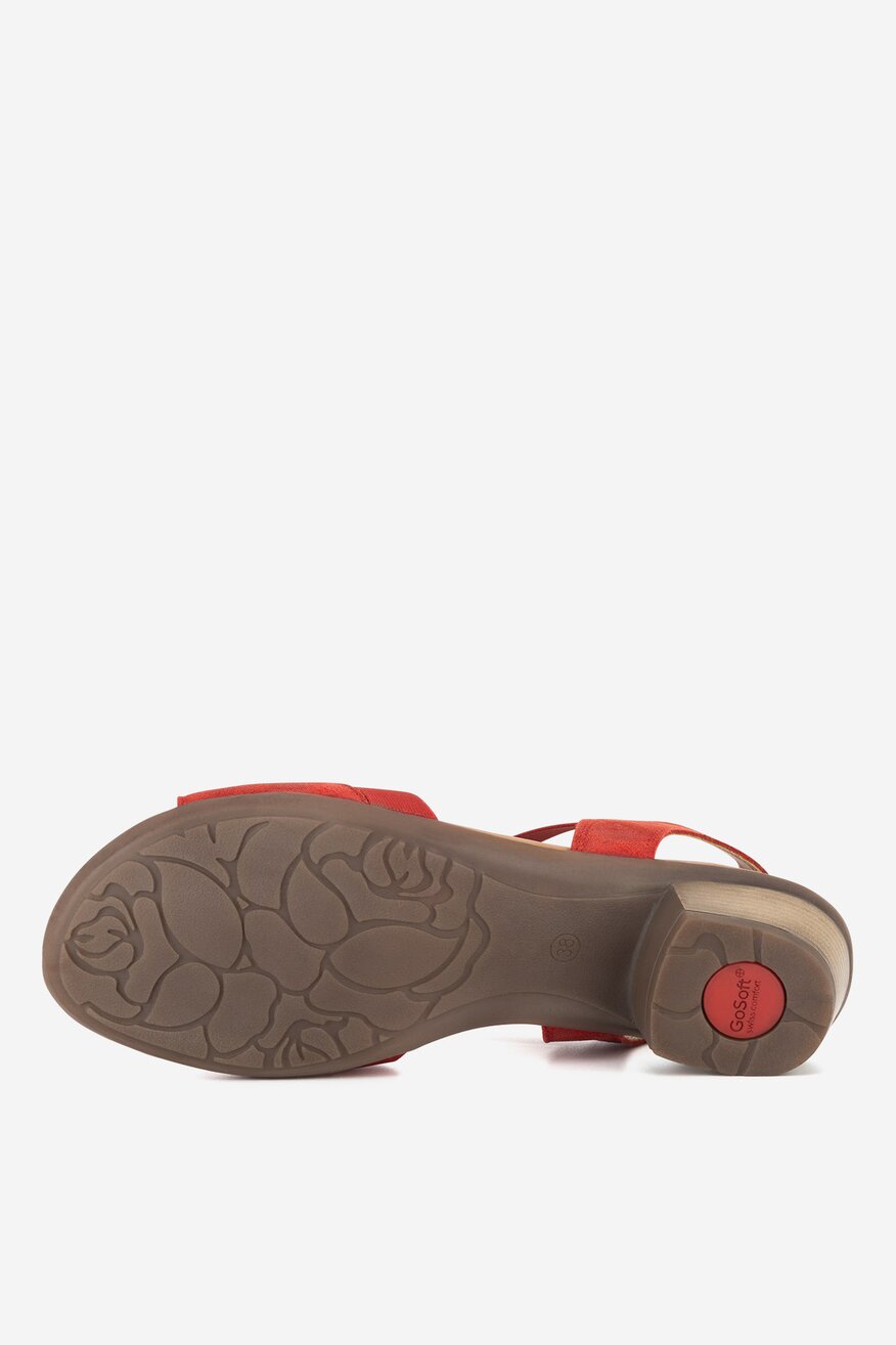 Sandały skórzane na obcasie