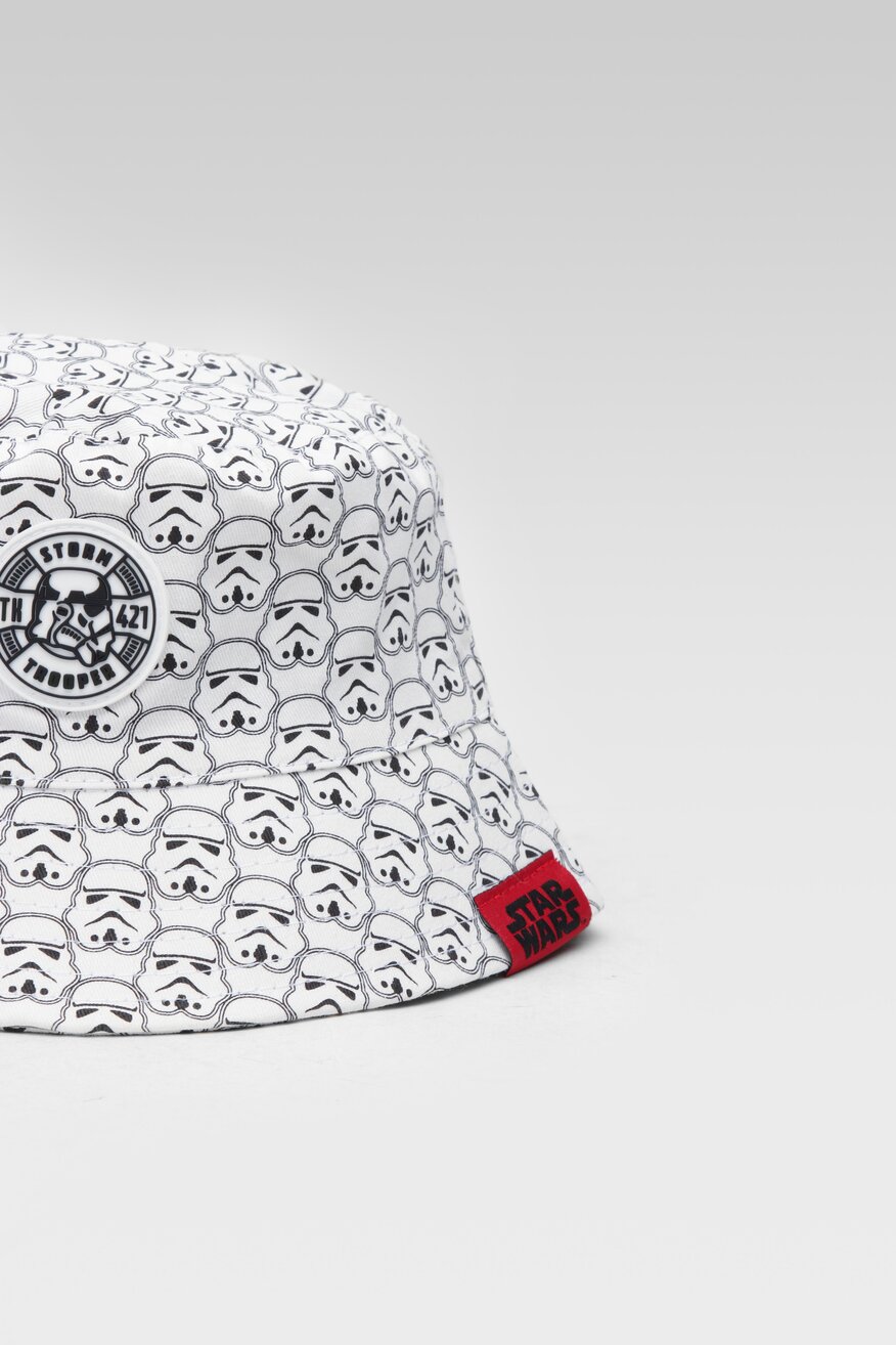 Kapelusz z printem biały