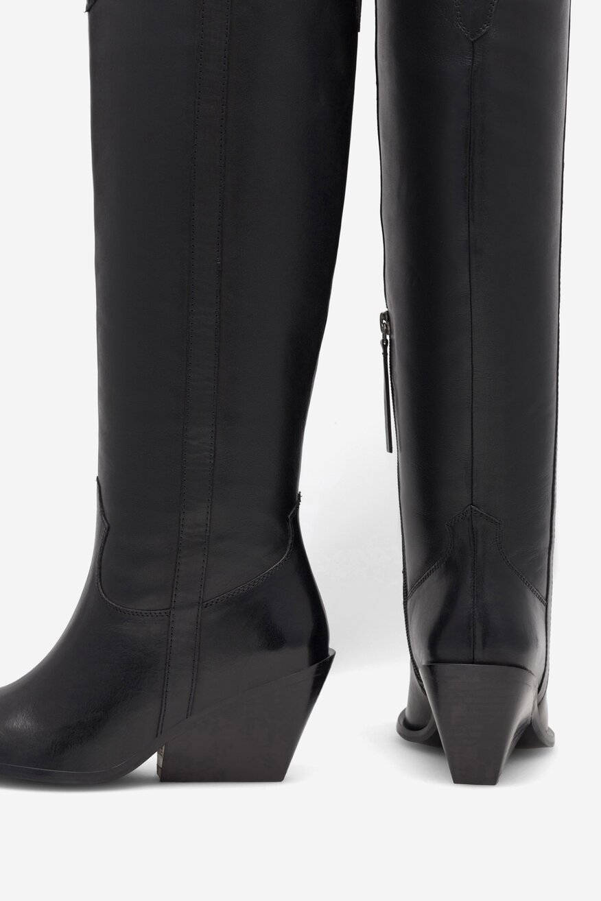 Kowbojki skórzane wysokie