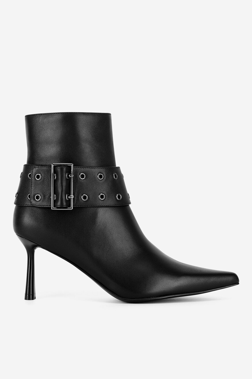 Botki skórzane na szpilce