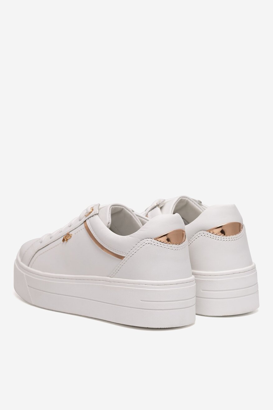 Sneakersy skórzane na platformie