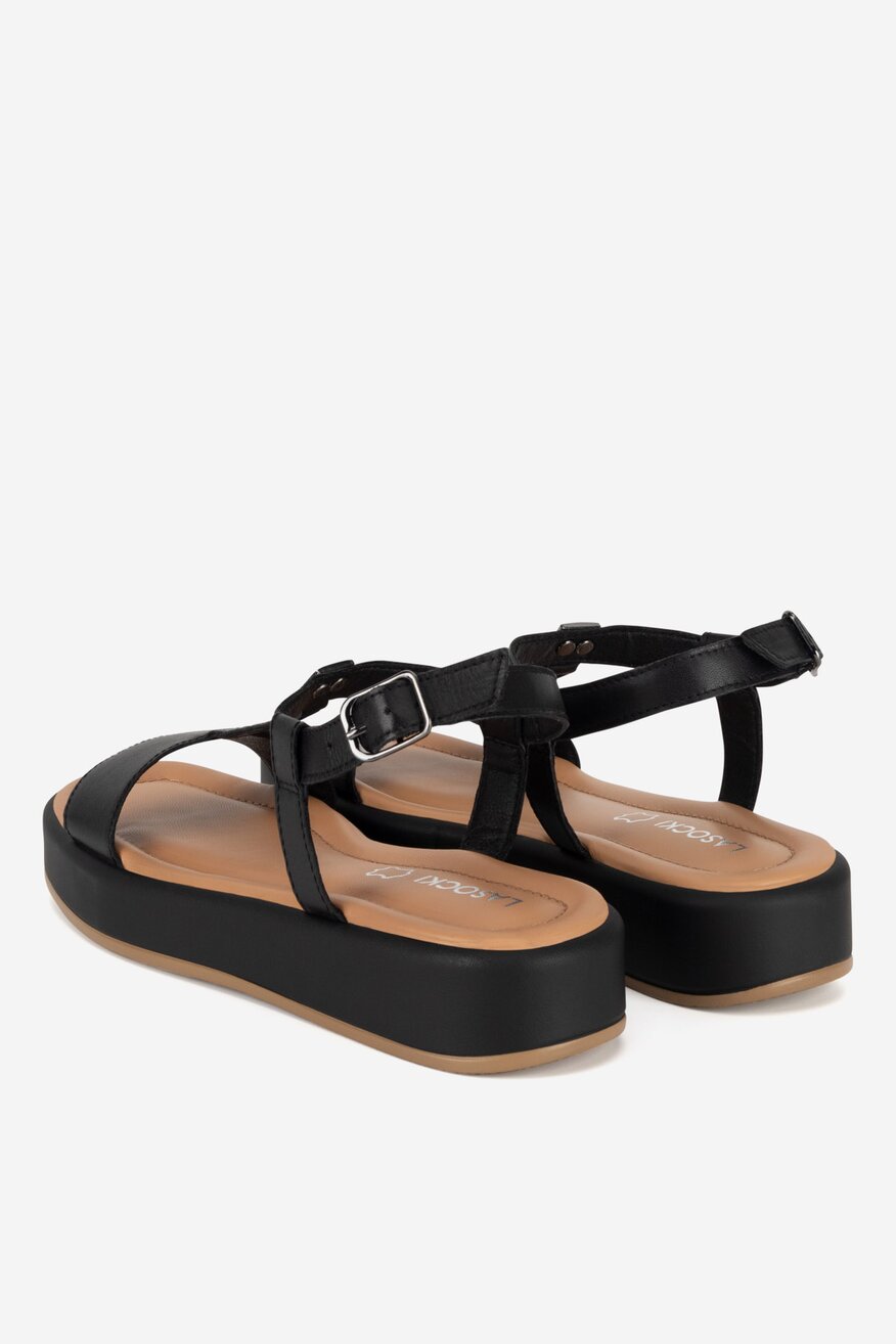 Sandały skórzane na platformie