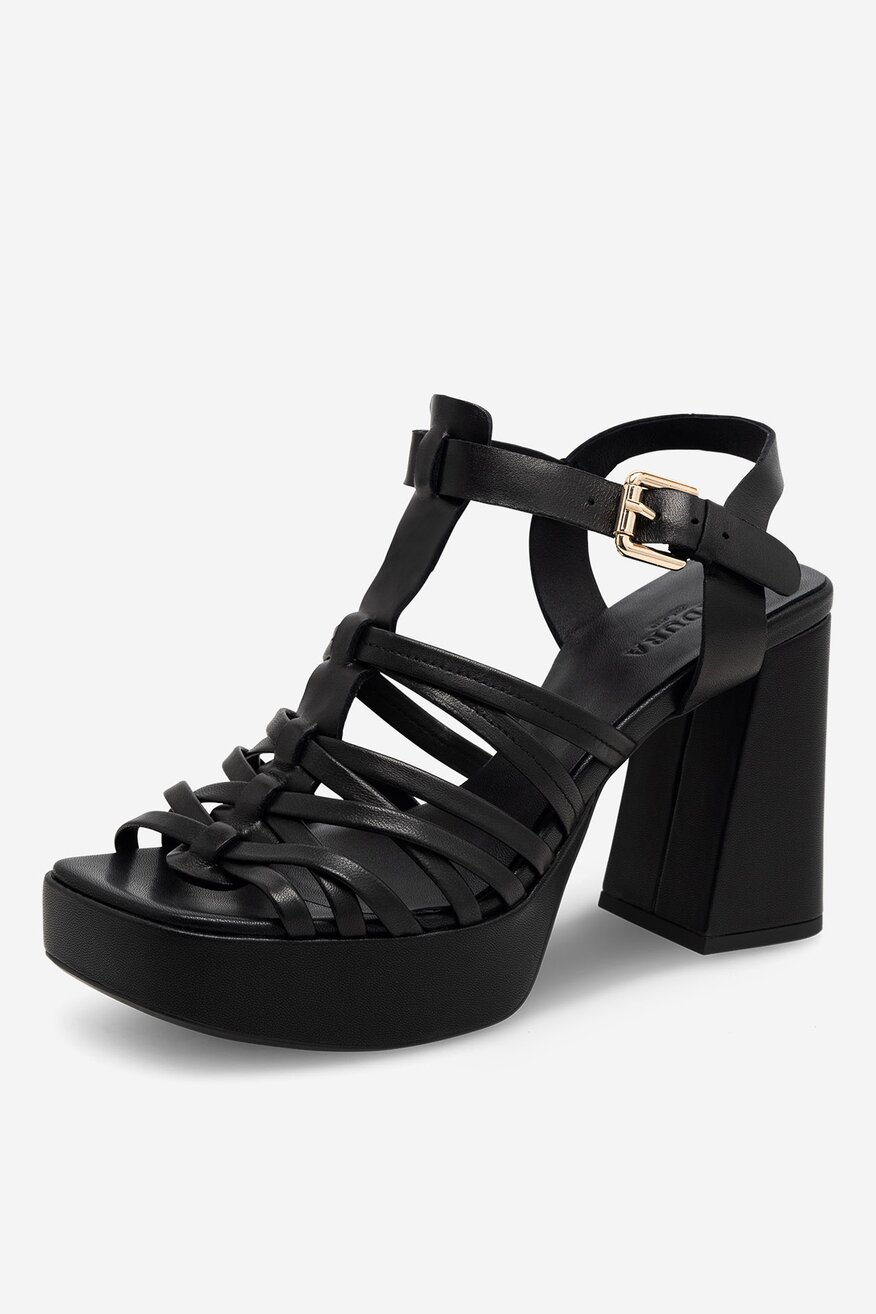 Sandały skórzane na słupku