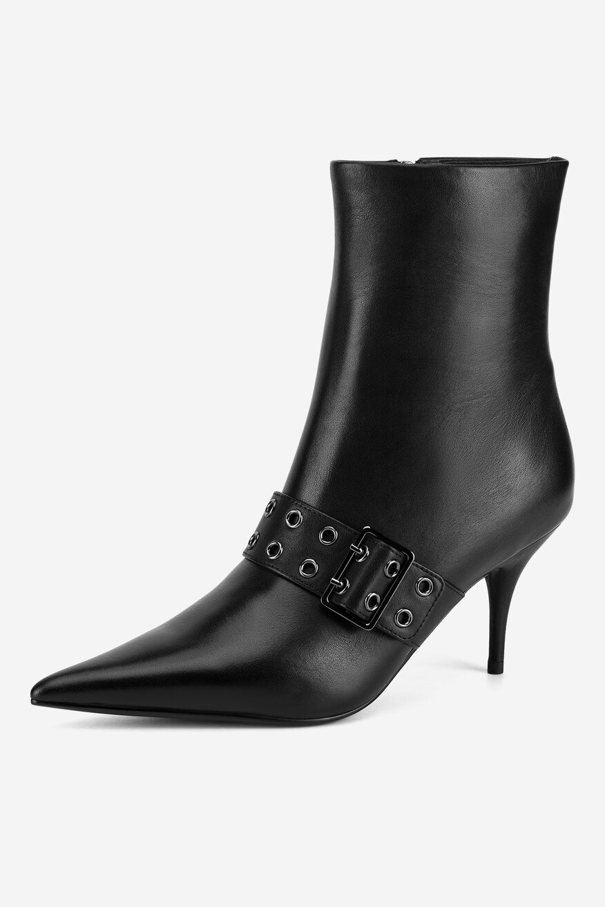 Botki skórzane na szpilce