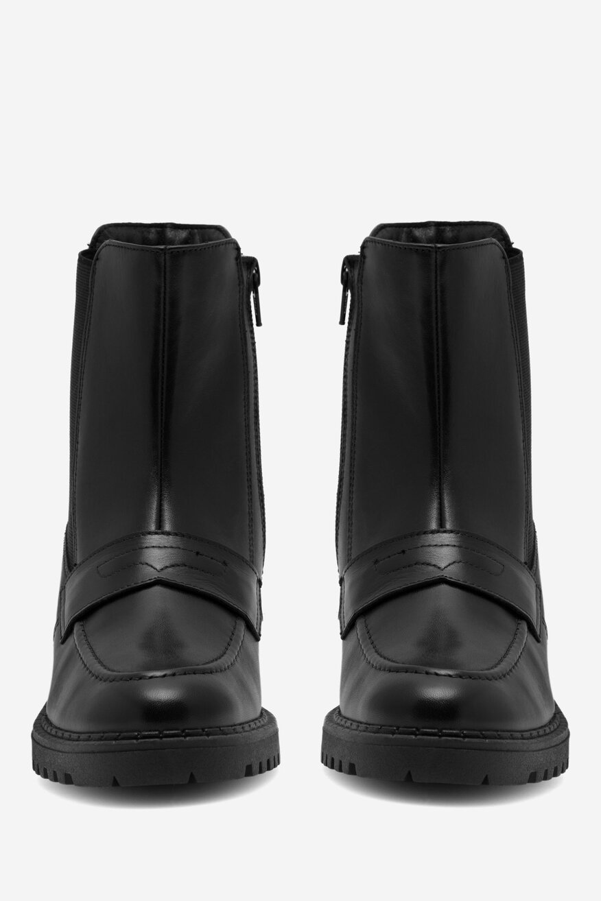 Botki skórzane ocieplane