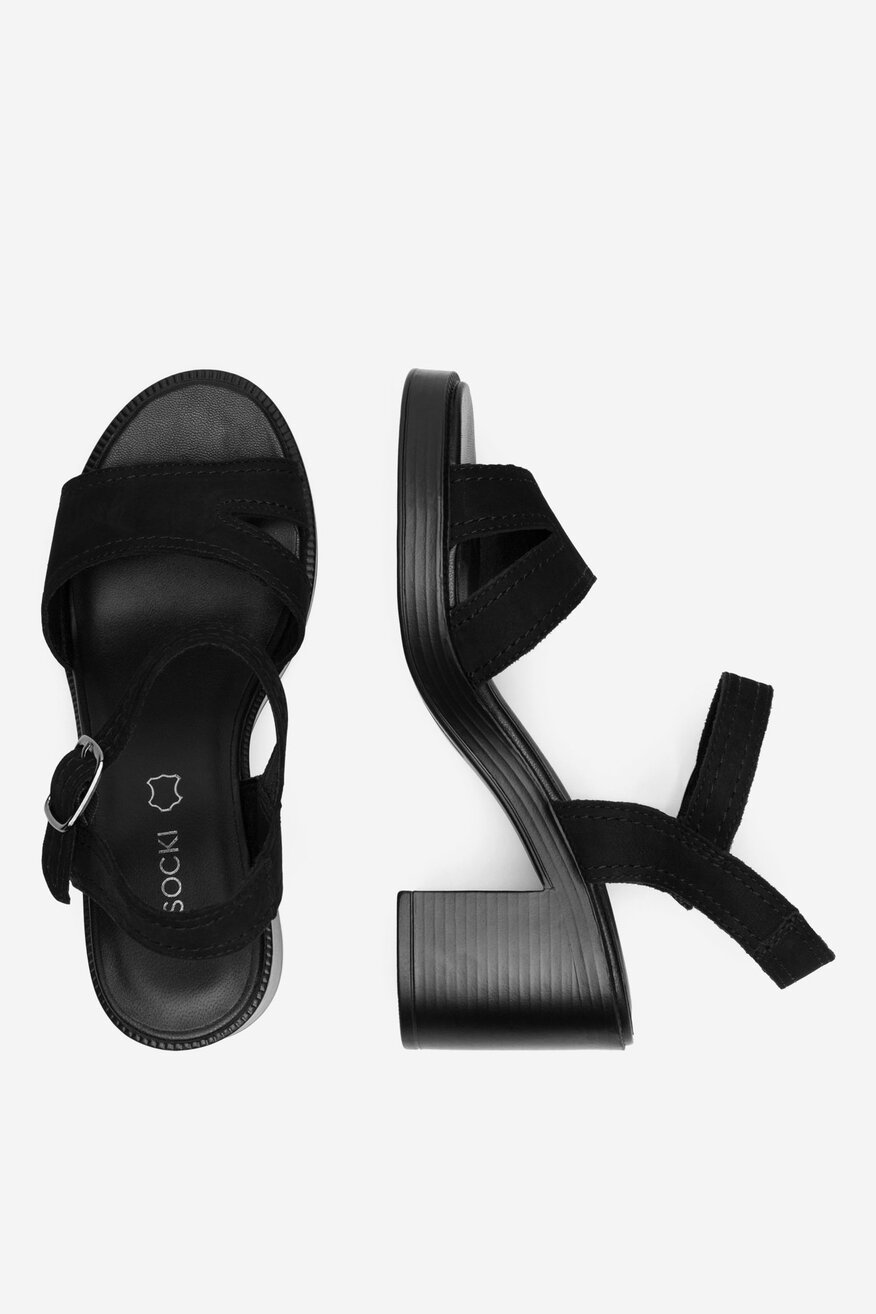 Sandały skórzane na słupku