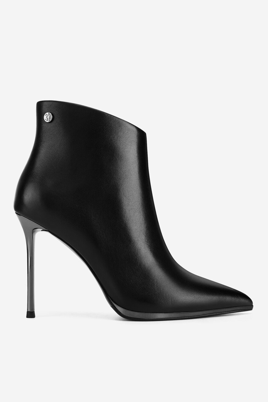 Botki skórzane na szpilce