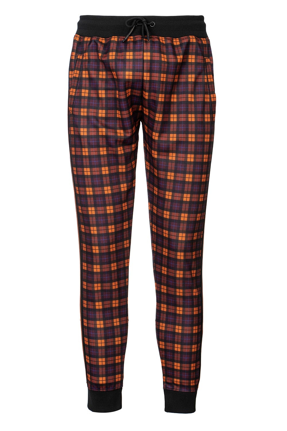 Pantaloni trening slim maro print geometric