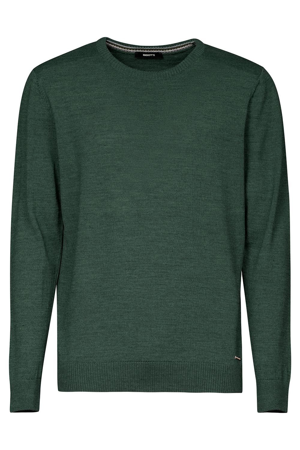 Pulover regular verde guler rotund