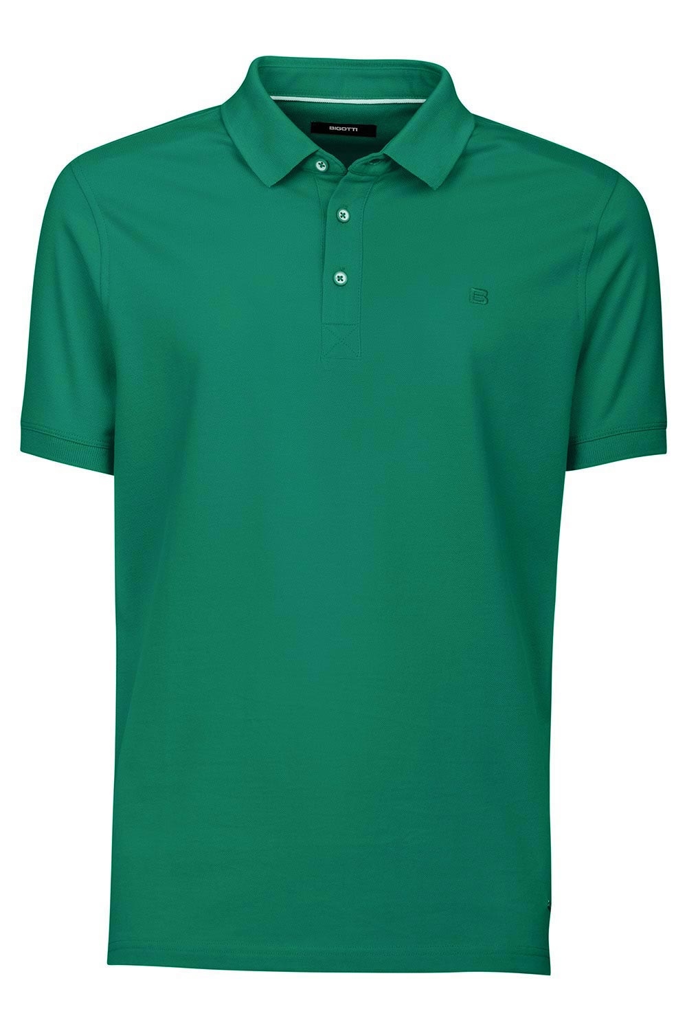 Tricou polo slim verde uni