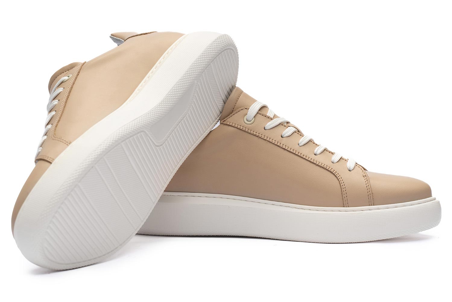 Sneakers bej piele naturala