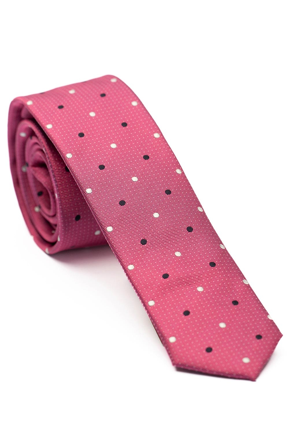 Cravata matase tesuta roz print geometric