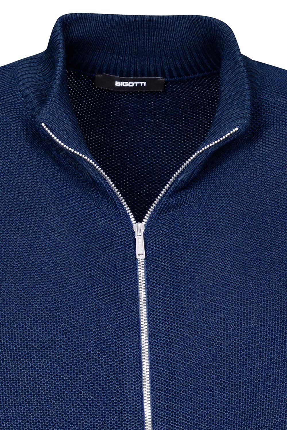 Pulover slim albastru cu fermoar