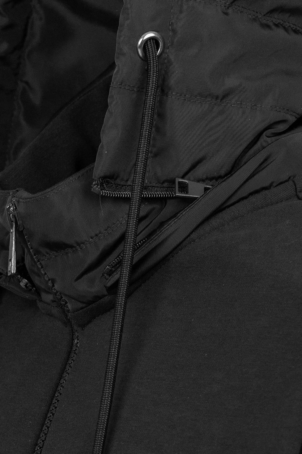 Hanorac slim negru cu gluga