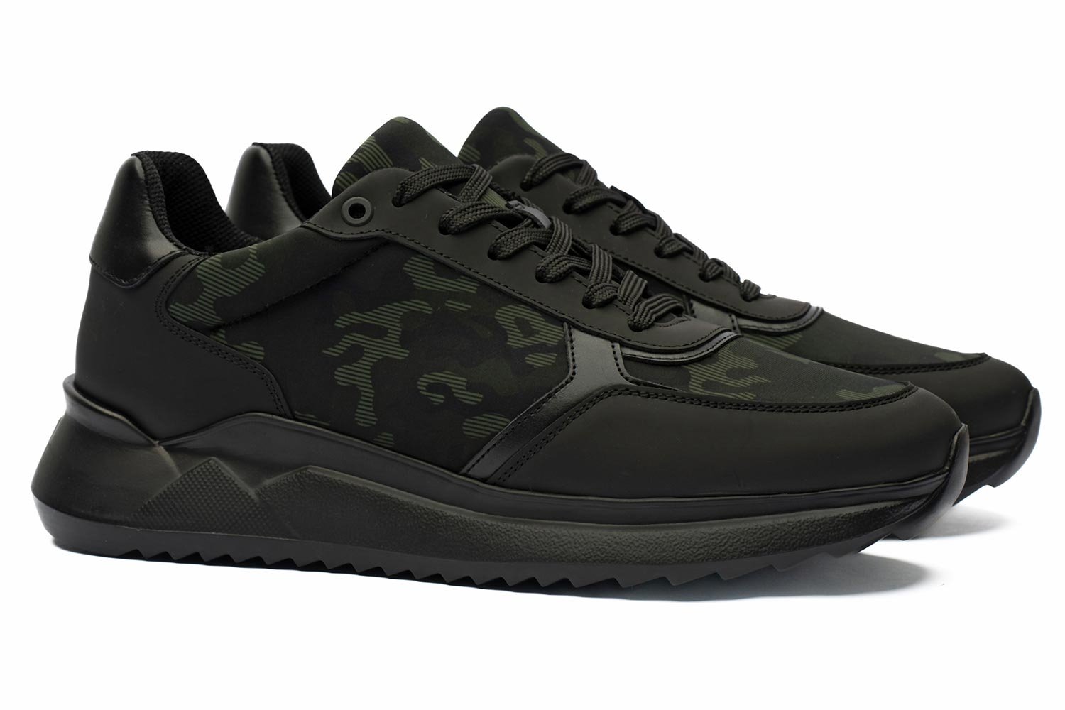 Sneakers verzi piele naturala si neopren