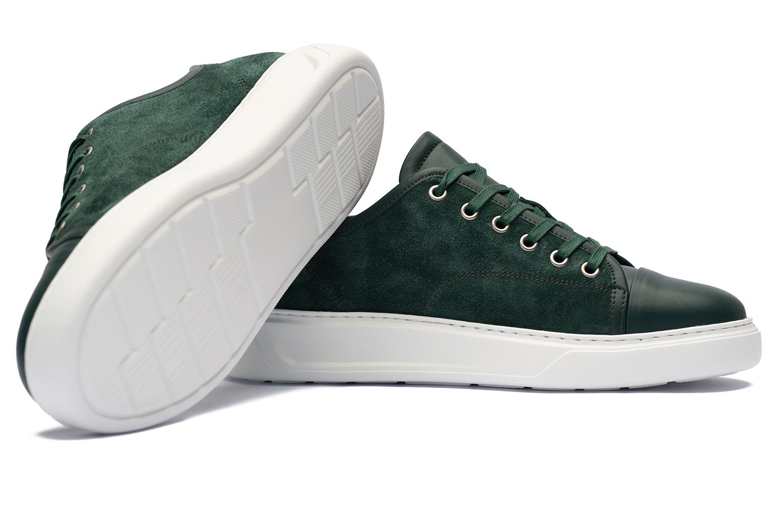 Sneakers verzi piele naturala