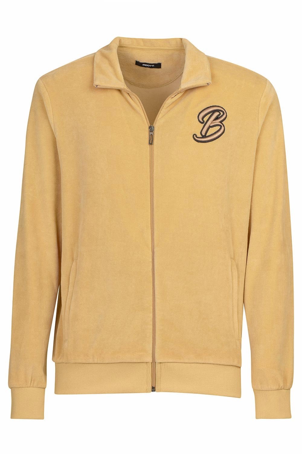 Hanorac slim bej cu fermoar