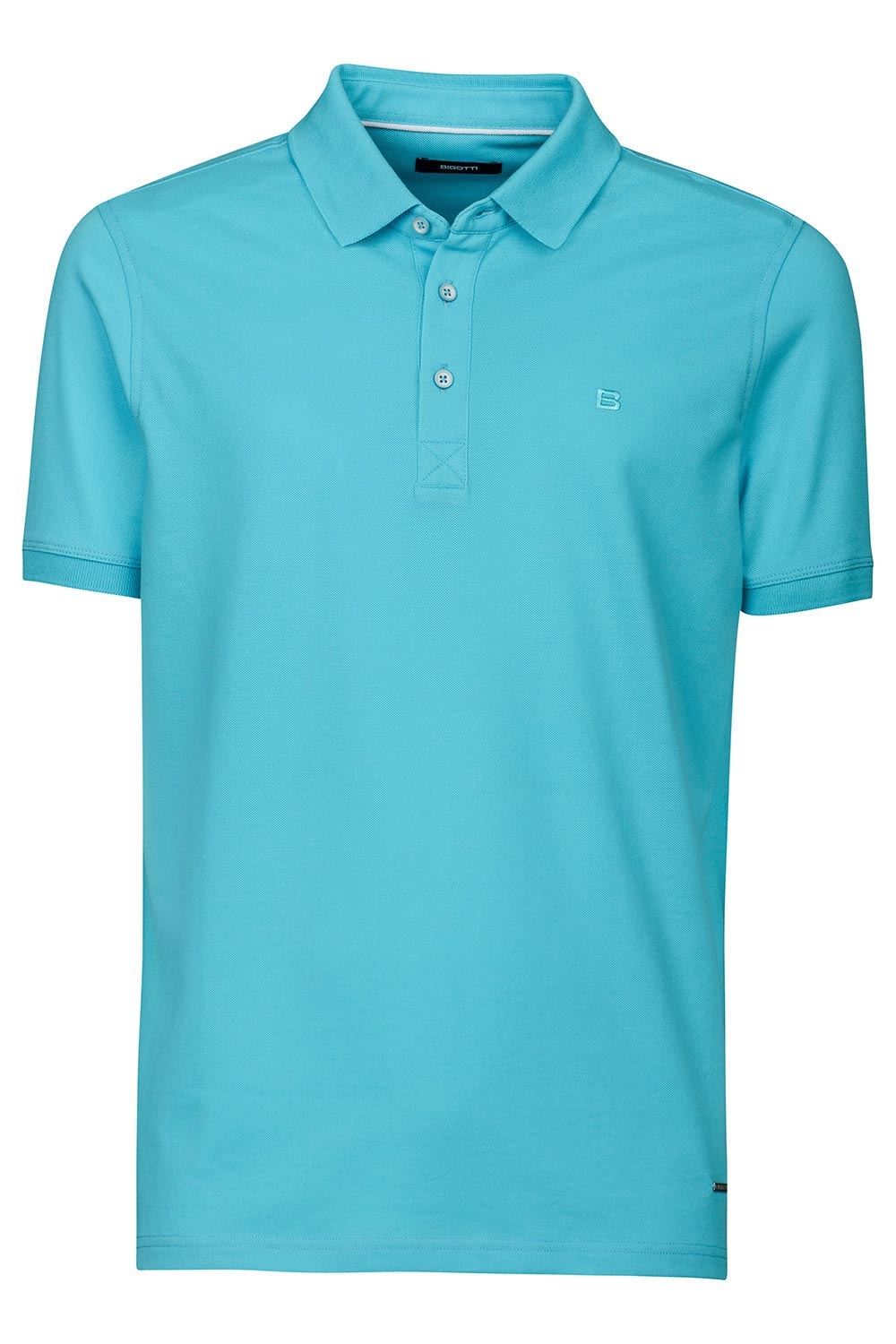 Tricou polo slim bleu uni