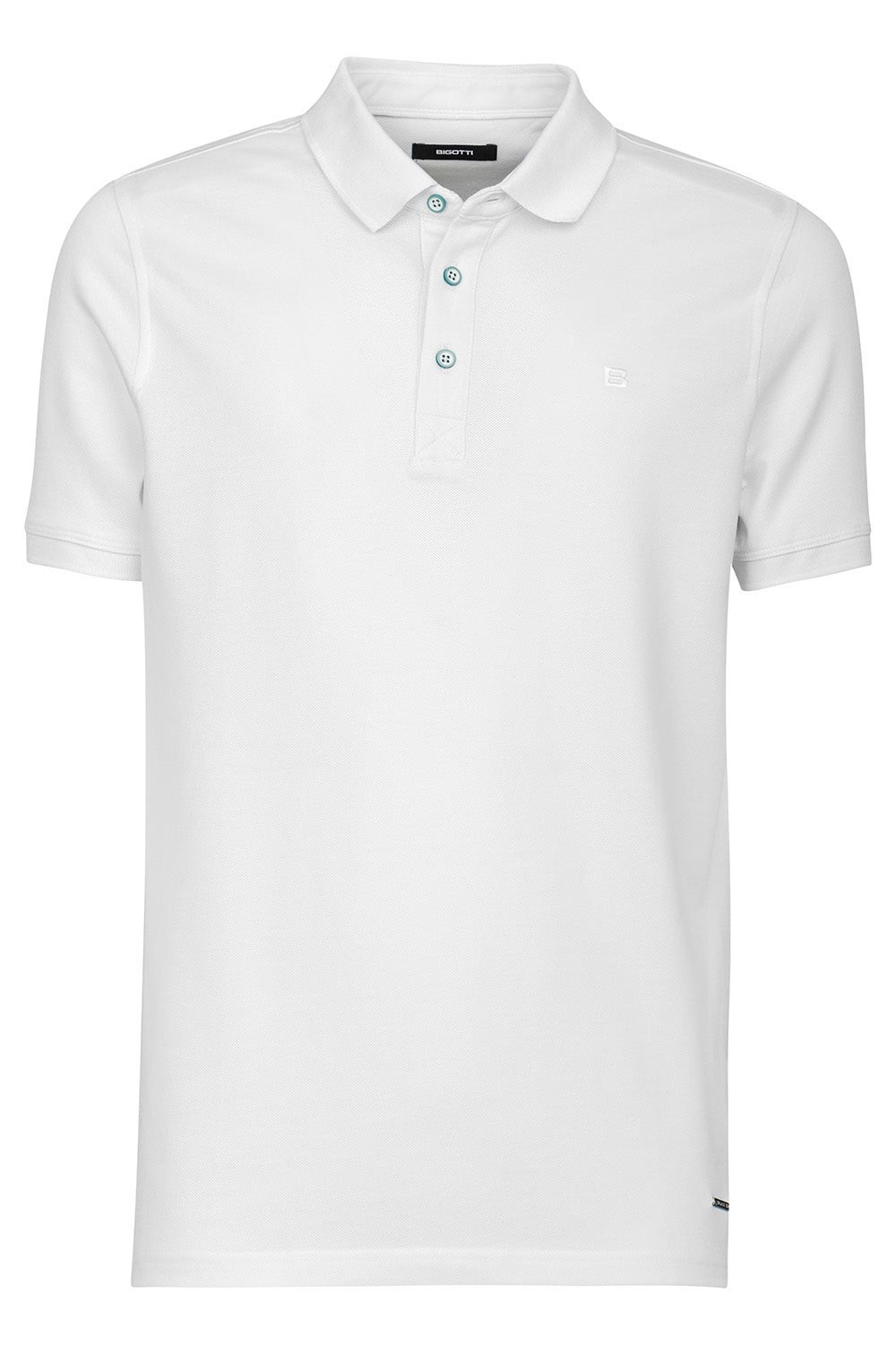 Tricou polo slim alb uni