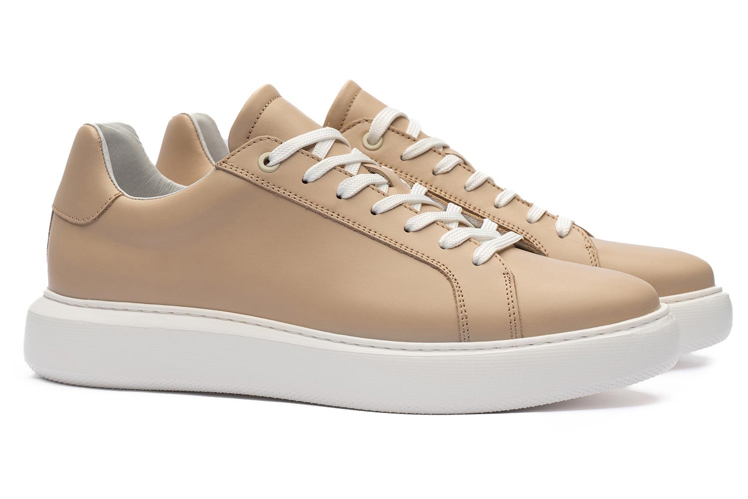 Sneakers bej piele naturala