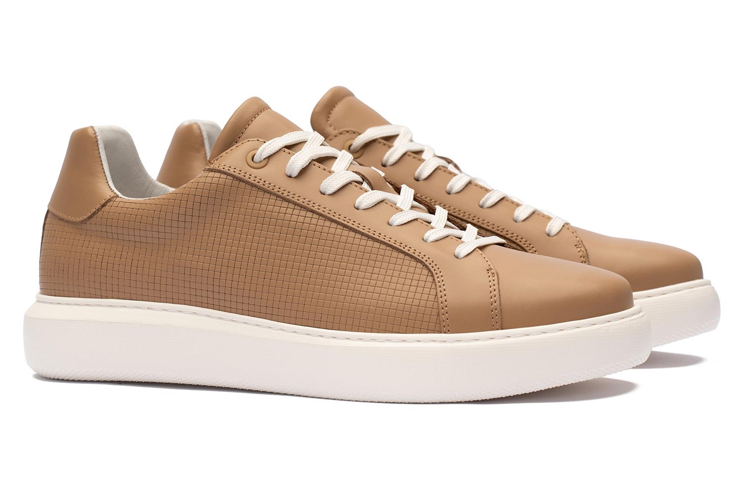 Sneakers bej piele naturala