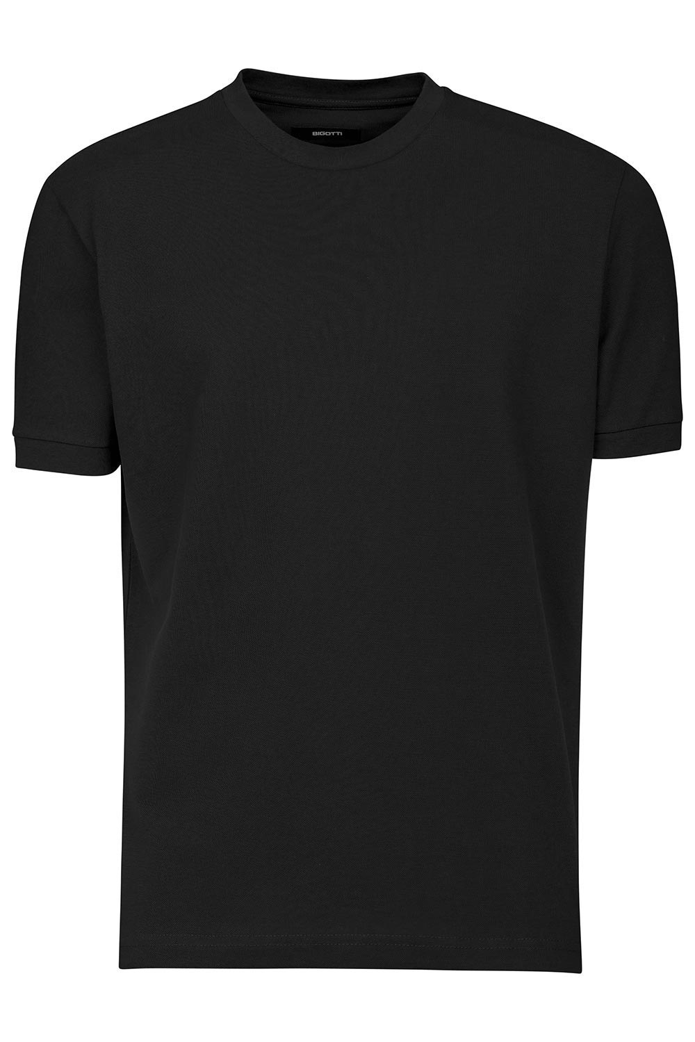 Tricou slim negru guler rotund