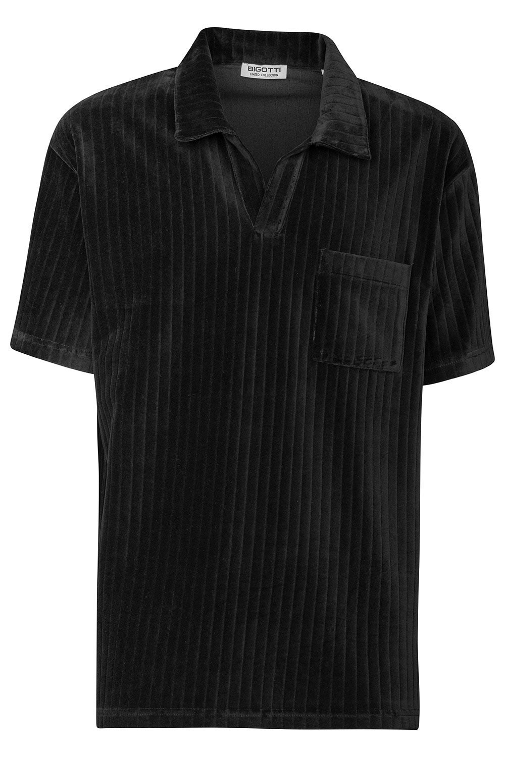 Tricou polo oversize negru uni