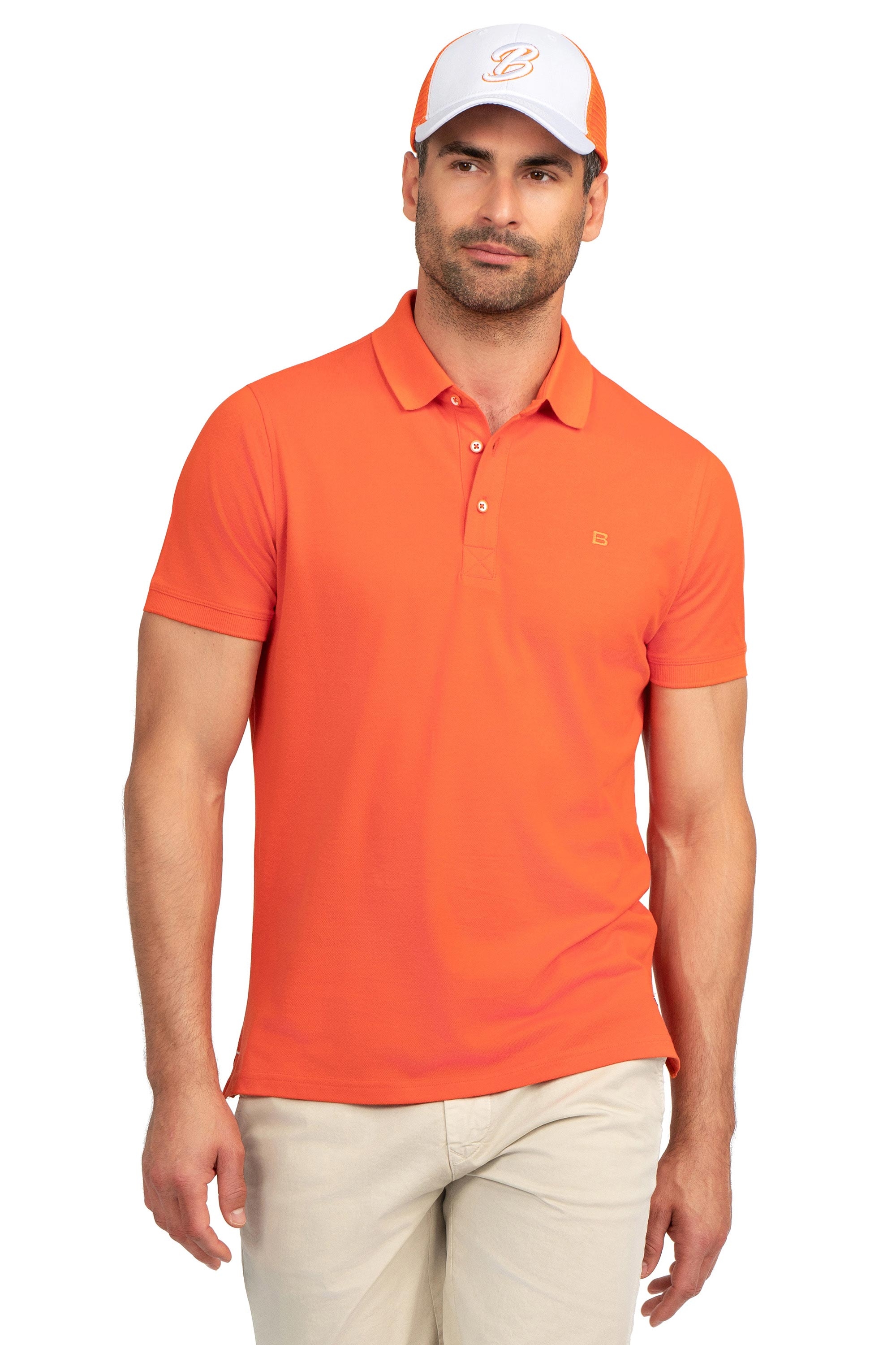 Tricou polo slim oranj uni