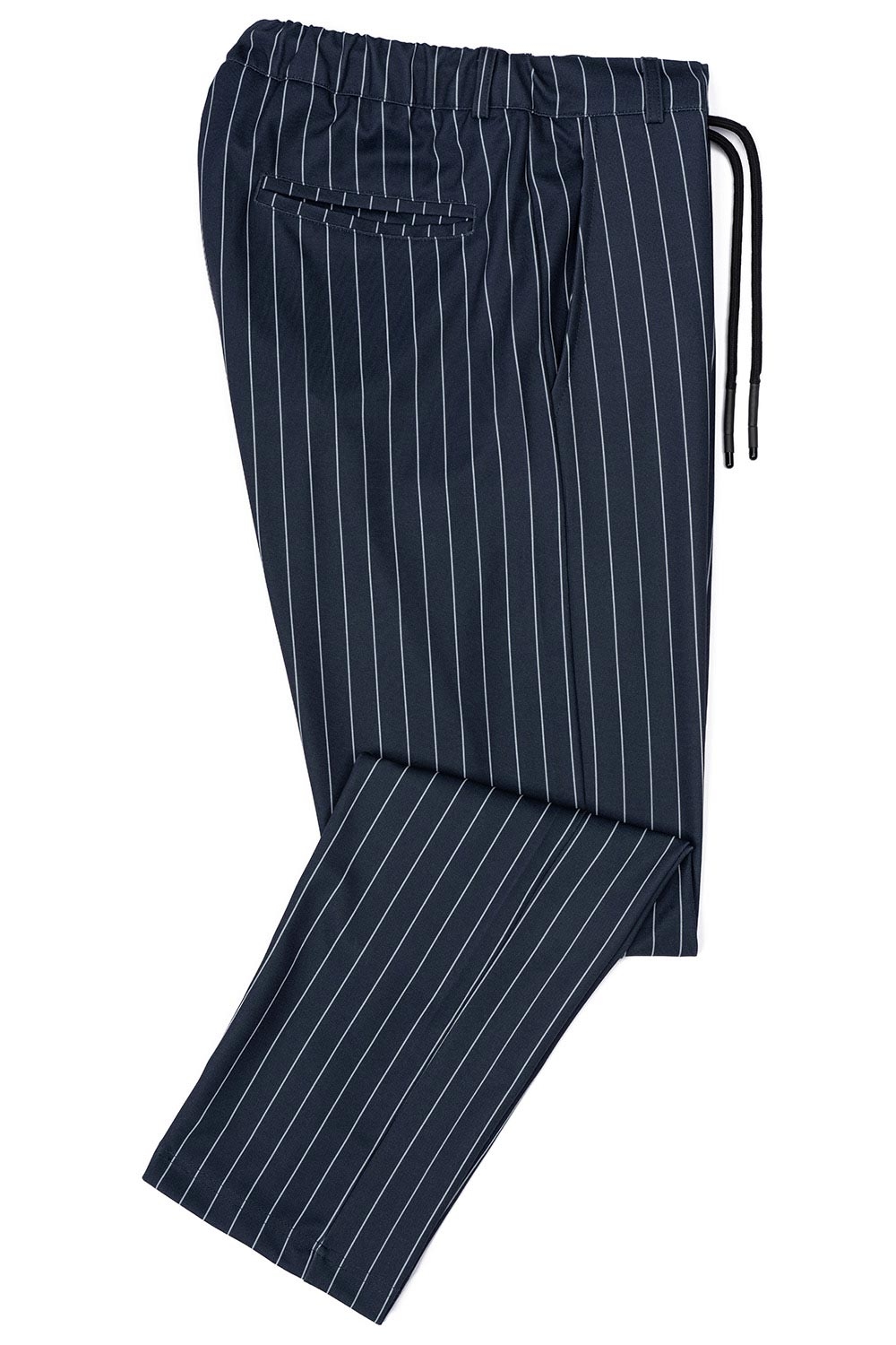 Pantaloni slim albastri in dungi