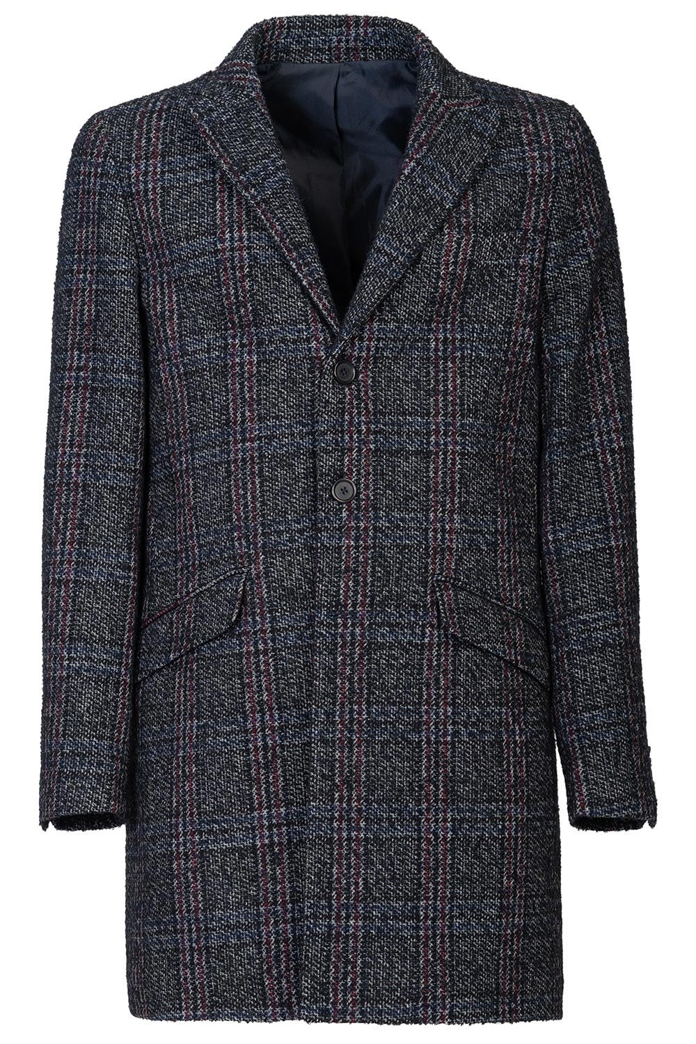 Palton albastru in carouri